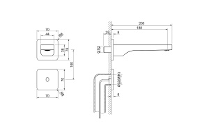Смеситель для раковины встраиваемый Timo Torne черный матовый - 2