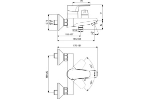 Смеситель для ванны с душем Ideal Standard Cerafine D хром - серый - 2