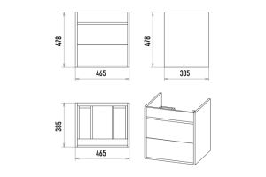 Тумба с раковиной Misty Кедр 50 темное дерево - черная - 3