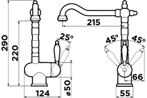 Смеситель Omoikiri Kyoto 4994287 для кухонной мойки - 2