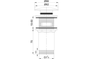 Донный клапан для раковины Omnires A706AT click-clack, антрацит - 2