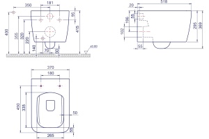 Чаша для унитаза подвесного Boheme Zen 967-B - 2