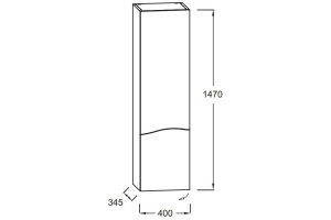 EB1836LRU-P6 пенал подвесной SHERWOOD шарниры слева, без подсветки /40x34x147/(натуральный дуб) - 2
