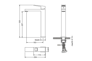 Смеситель для раковины-чаши Timo Briana 7111/17F золото матовое - 2