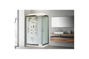 Душевая кабина Royal Bath 120x80 L стекло прозрачное задняя стенка белая с гидромассажем - 2
