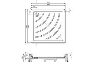 Квадратный душевой поддон Ravak Angela 90.5x90.5 см (A007701120) - 3