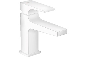 Смеситель для раковины 100, однорычажный, с рычаговой рукояткой, со сливным клапаном Push-Open, матовый белый 32500700