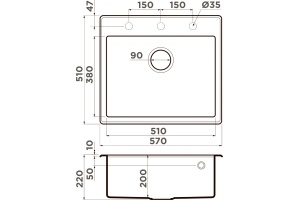 Мойка кухонная Omoikiri Tedori 57 платина - 3