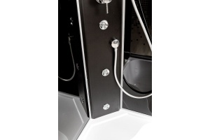 Душевая кабина Deto L 90х90 с гидромассажем, без крыши, черный (L890NGMBLACK)  - 3