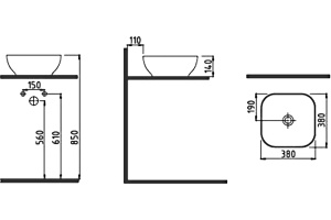 Рукомойник Bien Motto MTLG03801FD0W3000 - 2