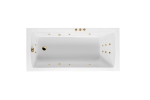 Ванна акриловая Excellent Aquaria Smart 170х75 с гидромассажем белый - золото