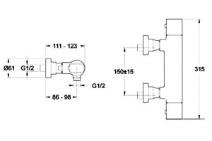 Термостат Jacob Delafon Aleo E72352-CP для душа - 2