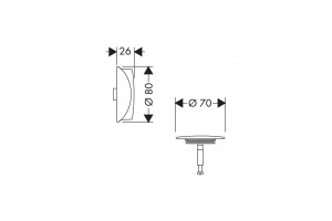 Внешняя часть набора hansgrohe Flexaplus для слива и перелива 58185700, белый матовый - 2