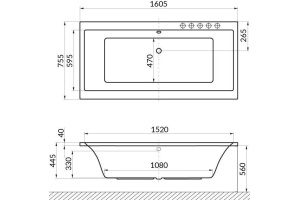 Ванна EXCELLENT Pryzmat 160x75 - 2