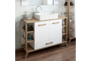 Тумба с раковиной Sanflor Ингрид 120 белый (С12472)