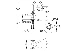 Смеситель Grohe Atrio New 21019AL3 для раковины - 2