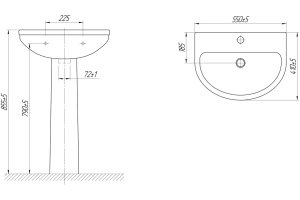 Раковина DIWO Коломна 0110 - 2