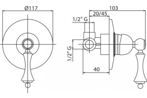 Смеситель для душа Cezares MARGOT Bianco Lucido Cromo (MARGOT-DIM-BLC) - 3