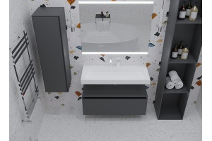 Тумба Armadi Art Flat Valessi Uno-S 100 подвесная черный матовый - 2