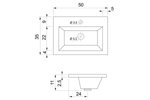 Мебельная раковина Aquanet Нота 50 см (00154242) - 3