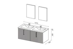 Тумба с раковиной Sanvit Рольф 120 белый глянец - 3