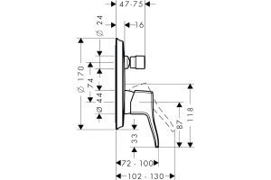 Смеситель Hansgrohe Metris Classic 31485000 для ванны с душем - 2