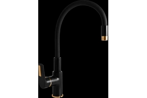 Смеситель для кухни Rav Slezak Colorado с гибким изливом черный матовый - золото