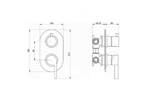 Webert DR860101560 Doremi Смеситель для ванны встраиваемый, без гибкой подводки, душа, черный - 2