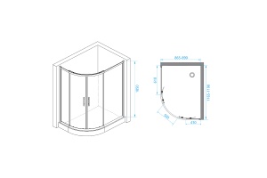 Душевой уголок RGW Passage PA-61 120х90 профиль хром стекло прозрачное - 3