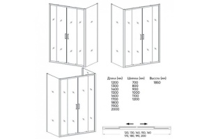 Душевой уголок Veconi Rovigo RV-045 170x90 профиль хром (RV045-17090PR-01-19C1) - 2