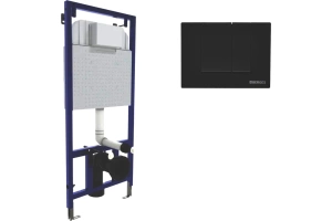 Система инсталляции для унитазов Berges Wasserhaus Novum 040245 с кнопкой смыва, черная