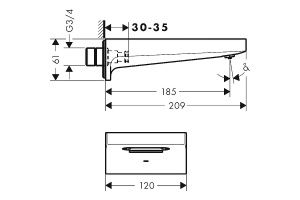 Излив для ванны Hansgrohe Metropol полированное золото - 3