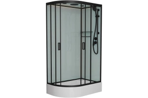 Душевая кабина Frank 120х80 правая черная стекло прозрачное