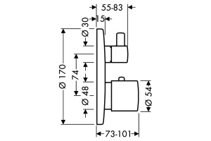 Смеситель для душа Hansgrohe Ecostat S хром (15701000) - 2