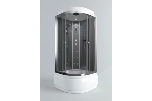 Душевая кабина Arcus 100х100 хром стекло матовое с гидромассажем - 2