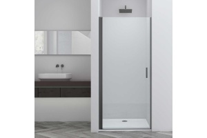 Душевая дверь в нишу Vincea Alpha 70х195 профиль темный хром стекло прозрачное 