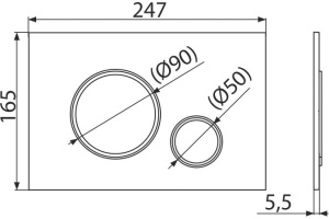 Кнопка смыва AlcaPlast THIN M775 белый / золото - 2