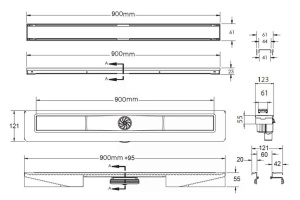 Душевой лоток Berges B1 Keramik 90 хром матовый - 2