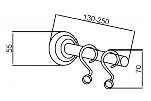 Карниз для шторки ванны Boheme Brillante хром - 2