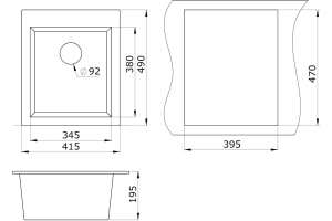 Мойка кухонная Paulmark Leer PM104249-BLM черный металлик - 3