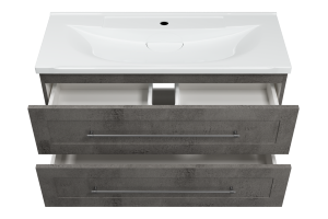 Тумба с раковиной Misty Марта 100 серая матовая - 2