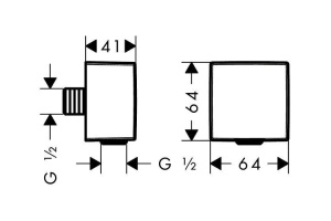 Шланговое подключение Hansgrohe Fixfit Square 26455000 - 3