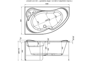 Акриловая ванна Aquanet Capri 158.8x98.9 см (00203911) - 3