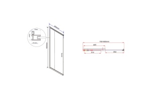 Душевая дверь в нишу Vincea Garda 80х190 профиль сталь стекло прозрачное - 3
