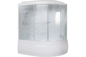 Душевая кабина Royal Bath 170х100 левая белая стекло матовое с гидромассажем