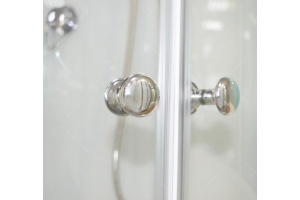 Душевая кабина  80*80*200 RGW AN-208 Полукруг/мат. хром/Прозрачное/5 мм (3 уп.) - 2