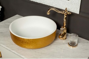 Раковина накладная Armadi Art NeoArt Corian 40 золото - 2