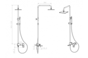 Душевая стойка Boheme Q черный с золотом - 2