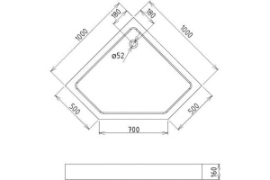 Душевой поддон Gemy  100x100 см (ST11T) - 2