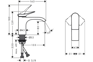 Смеситель для раковины Hansgrohe Vivenis 80 хром - 2